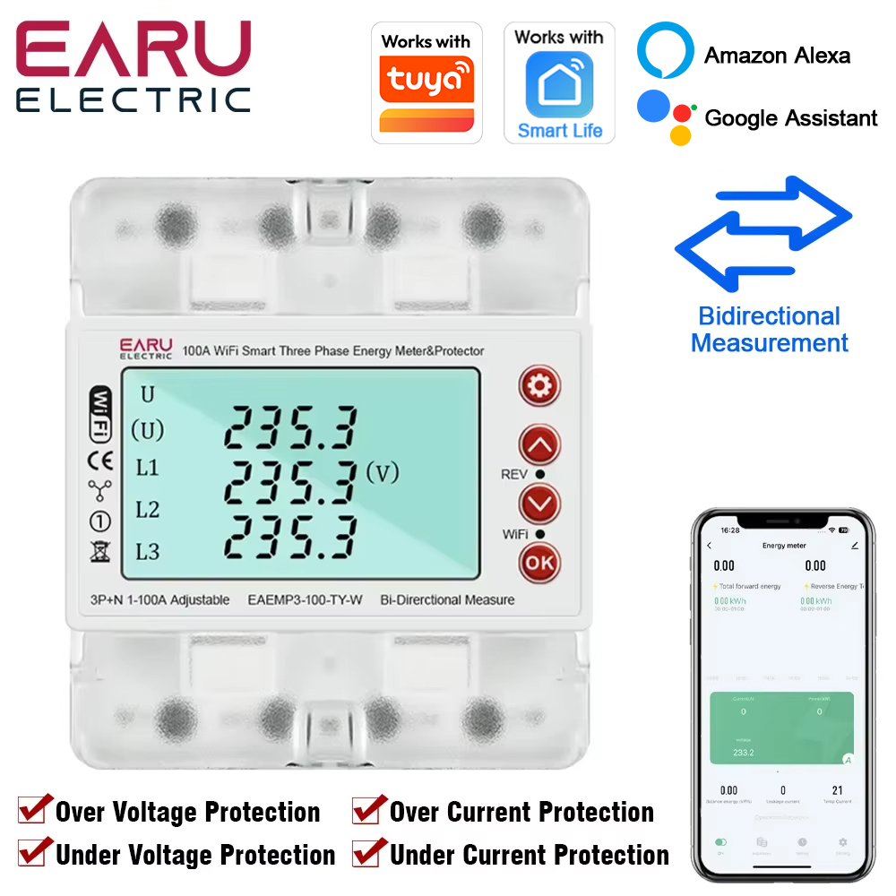 Energy Meter Bidirectional - Contatore di Energia Trifase Intelligente WiFi