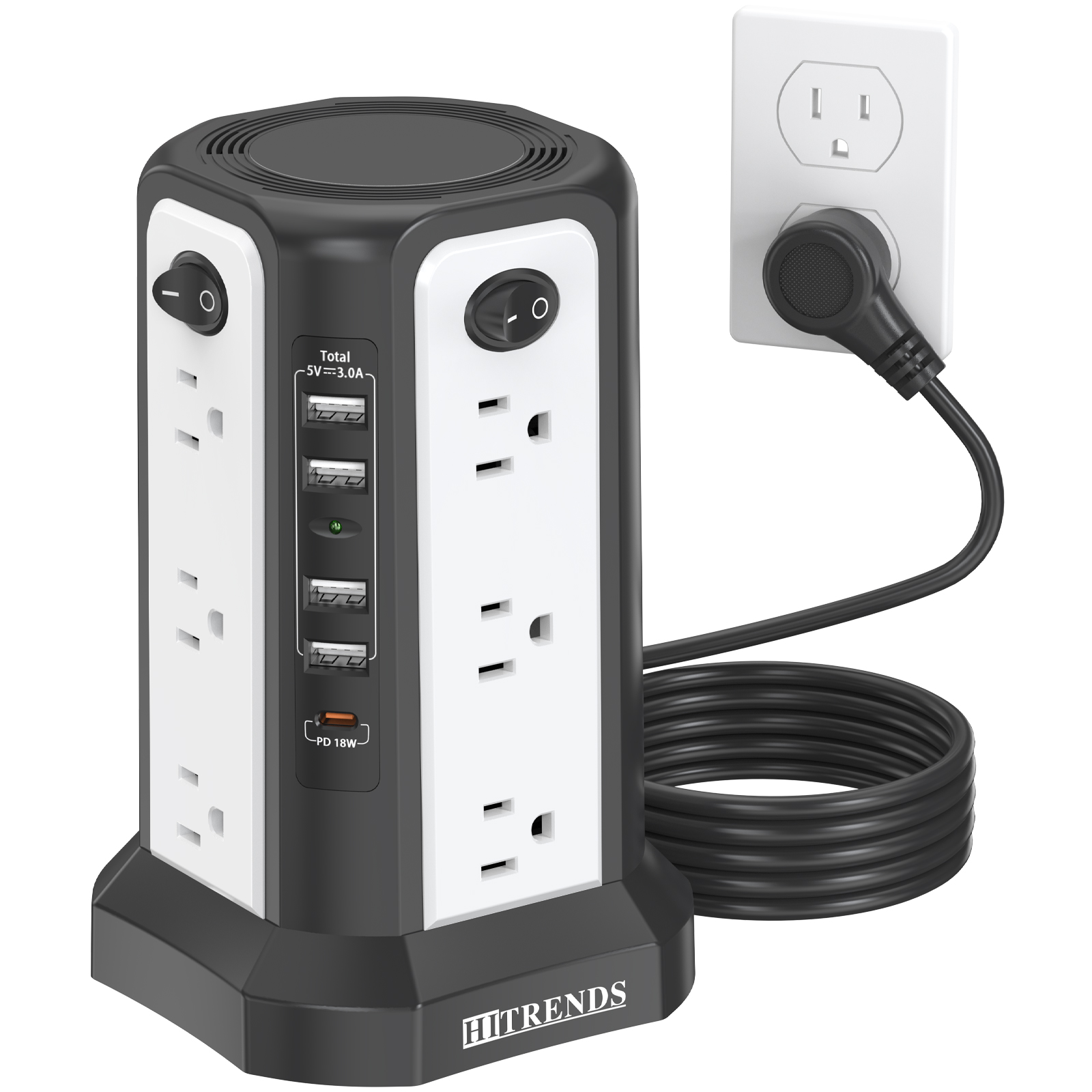 Ac Surge Protector - HITRENDS Multipresa a Torre con Protezione