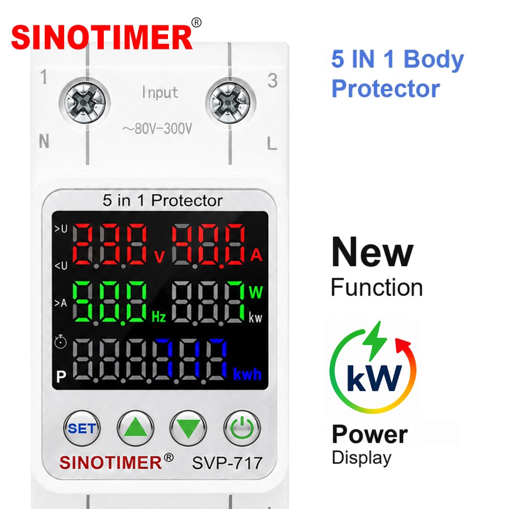 Ac Surge Protector - Contatore di Energia LED 220V AC