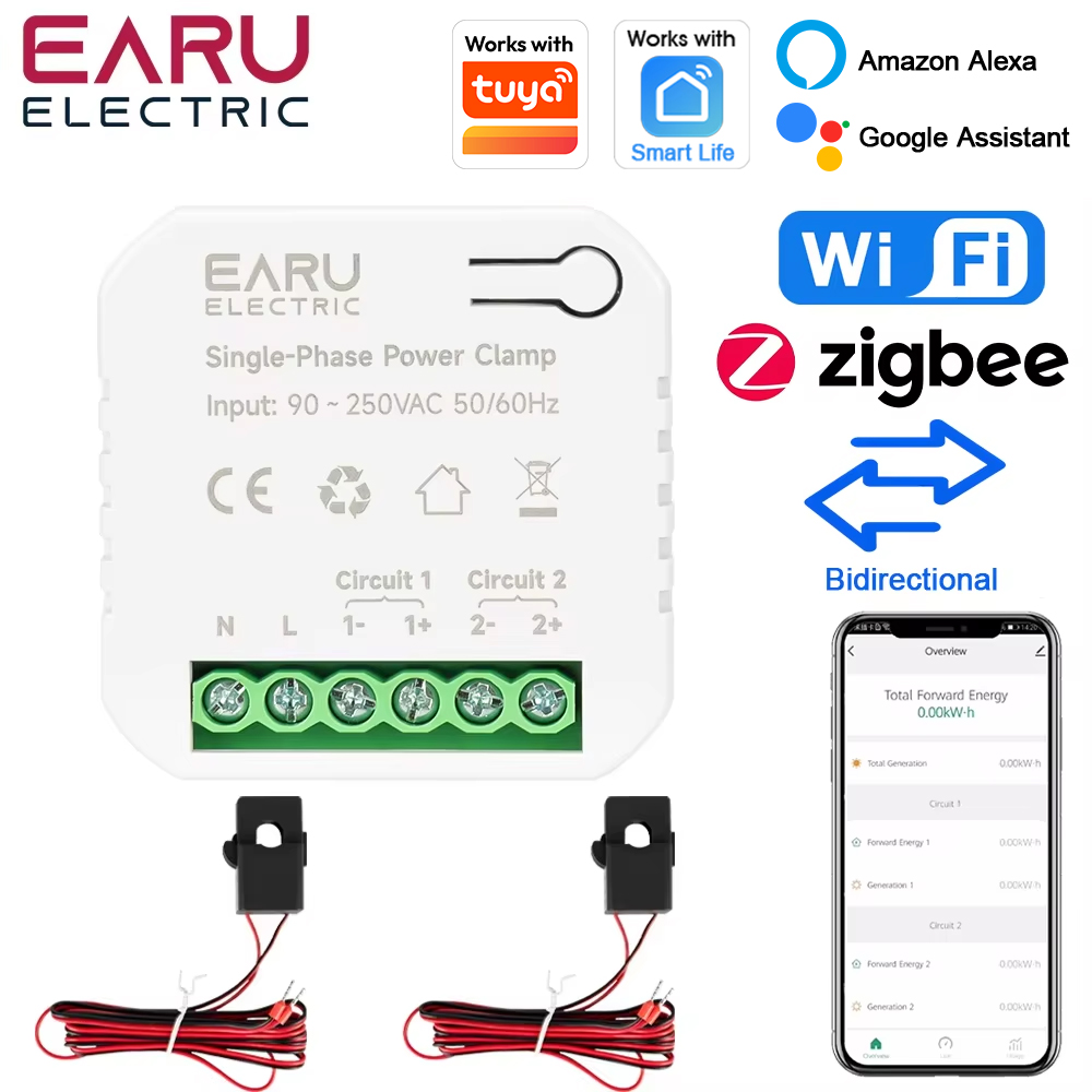 Energy Meter Bidirectional - Contatore di Energia Intelligente EARU Tuya