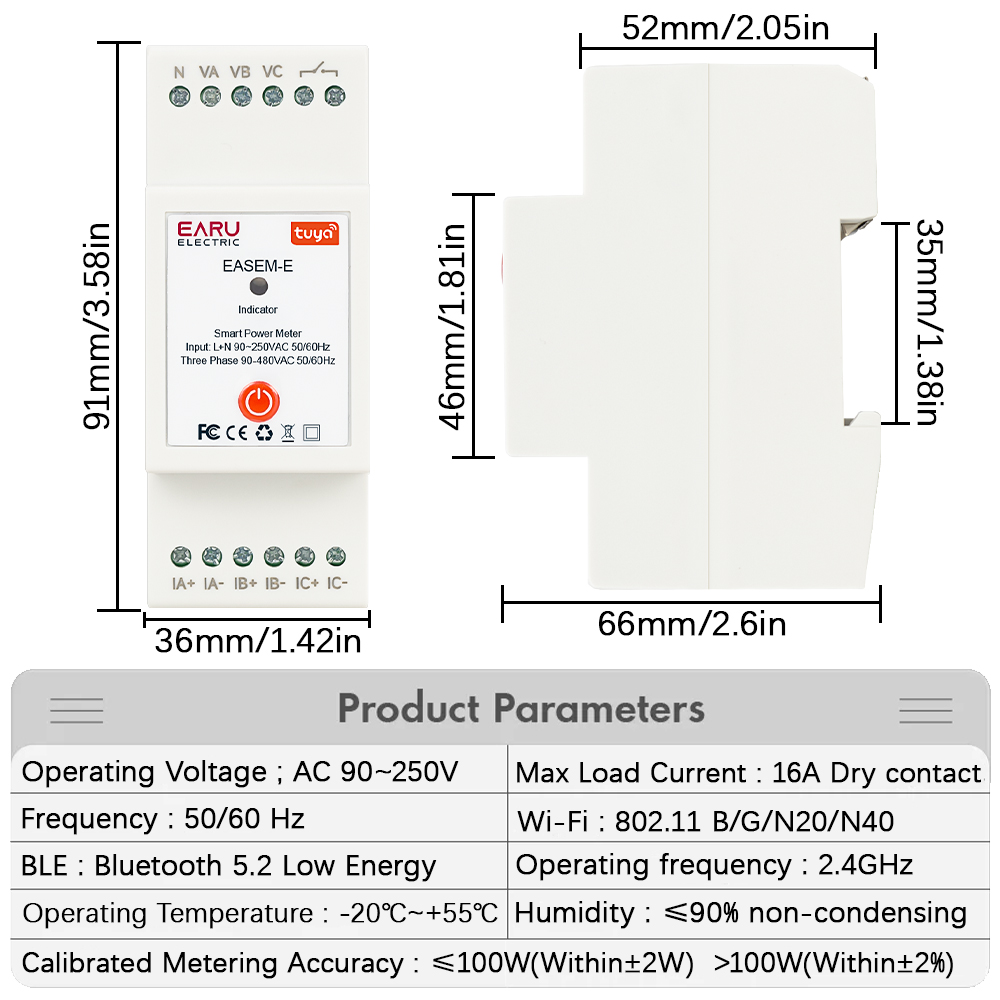 TUYA WiFi Smart Trifase AC90-4 - Energy Meter Bidirectional recensione e prezzo